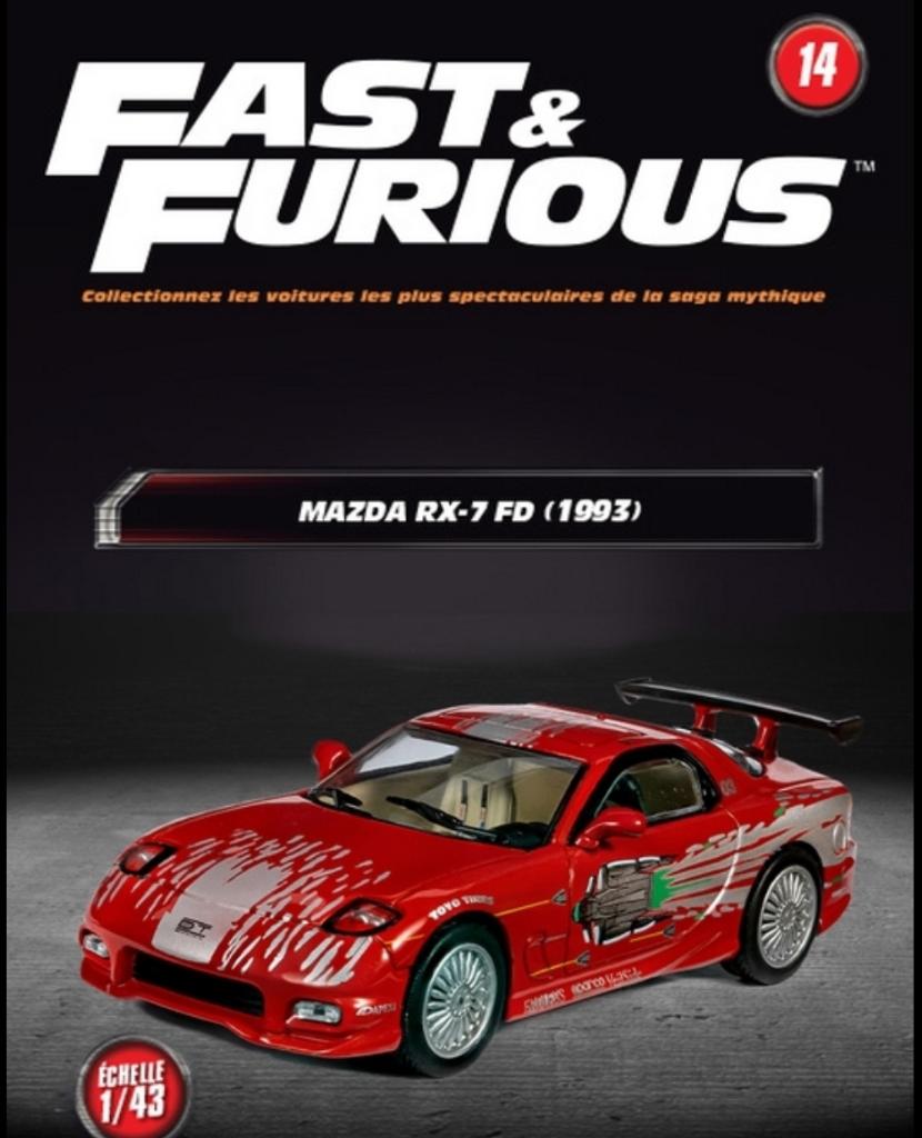 Mazda RX-7 FD 1993 SCHAAL 1/43 FAST & FURIOUS # 14, Hobby en Vrije tijd, Modelauto's | 1:43, Verzenden, Nieuw, Auto, Overige merken