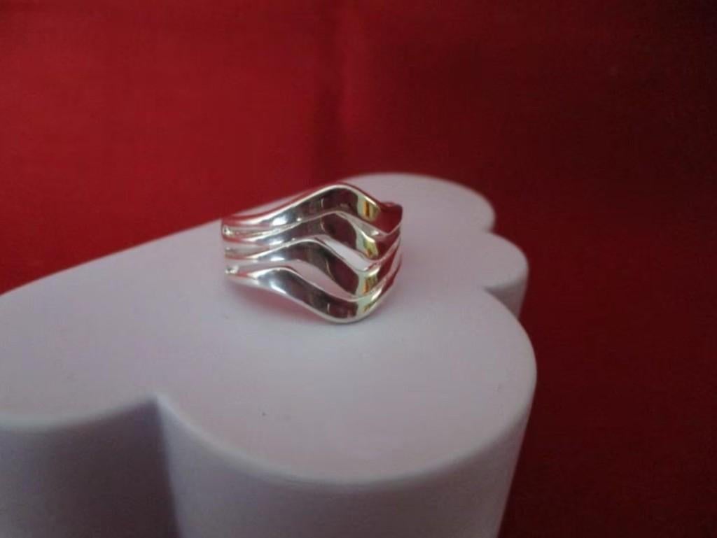 Verzilverde ring 'Waterflow', Verzenden, Nieuw, Dame, Zilver
