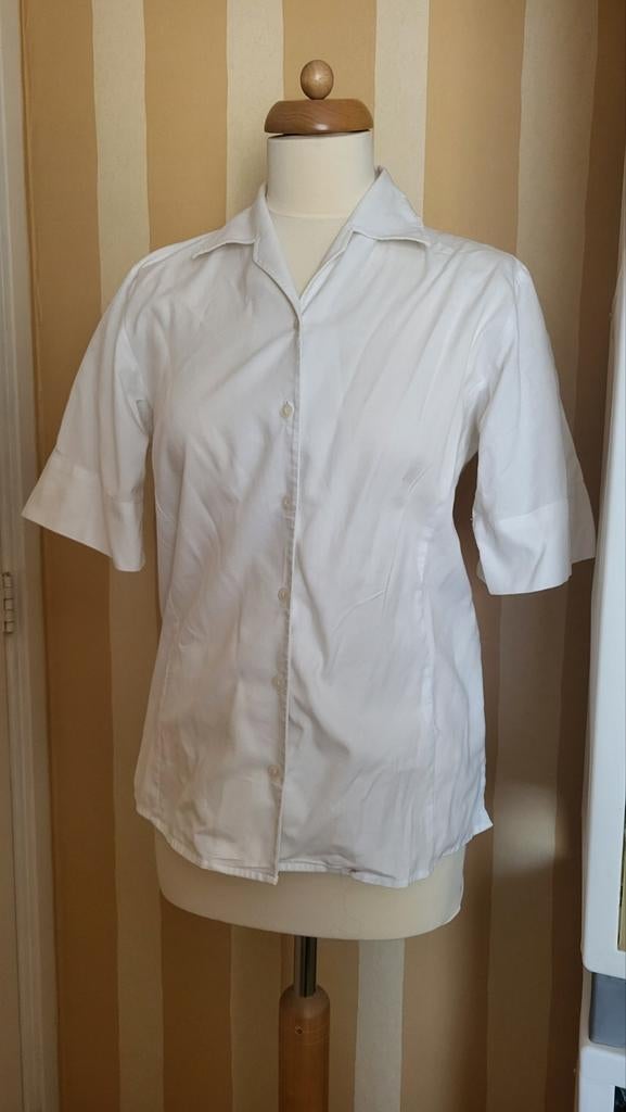 Witte blouse bedrijfskleding maat 38, Maat 38/40 (M), Wit, Ophalen of Verzenden, Zo goed als nieuw