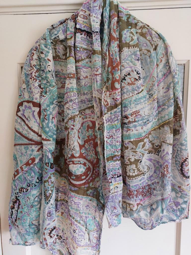 Bijzondere sjaal met pailetten 170x70 cm, Ophalen of Verzenden, Zo goed als nieuw, Maat 46/48 (XL) of groter, Sjaal