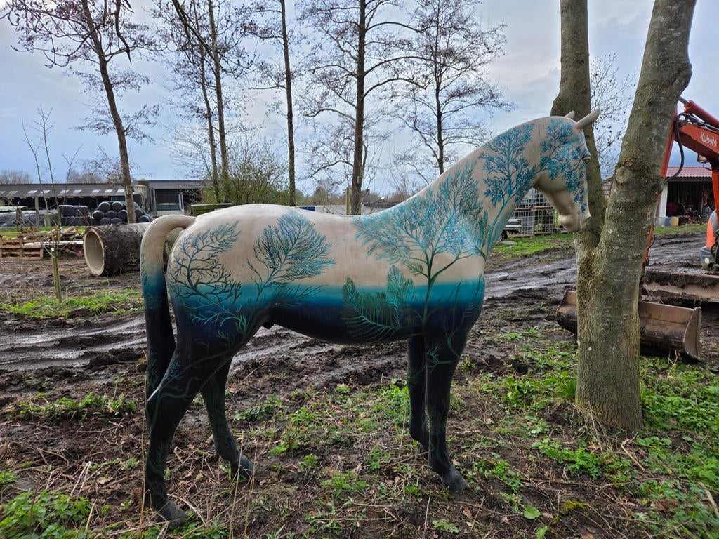Levensgroot polyester paard kunstwerk voor tuin of hal, Ophalen
