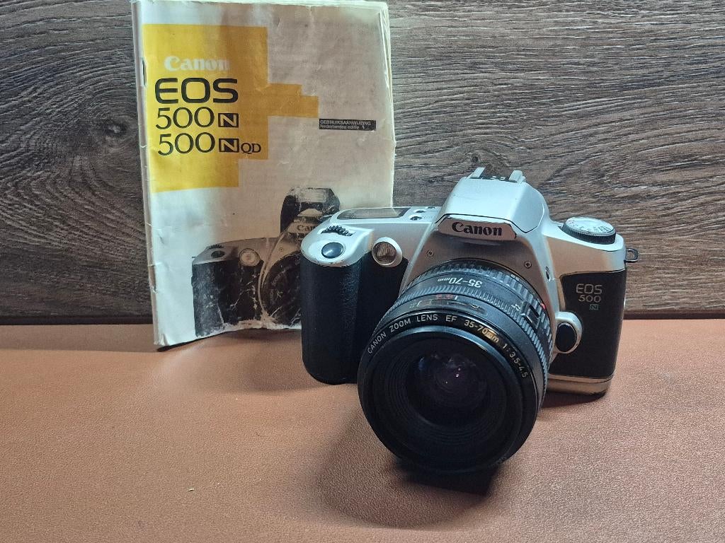 Canon Eos 500n + 35-70mm, Ophalen of Verzenden, Gebruikt, Spiegelreflex, Canon