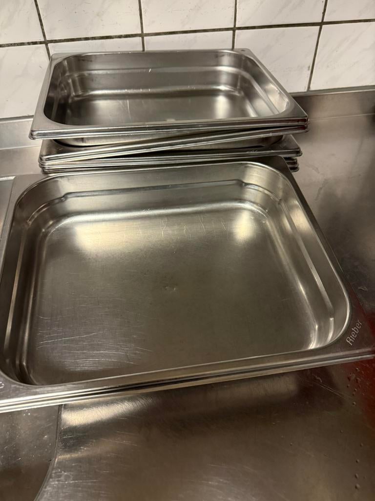 6x Rieber 1/2 gastronormbakken met deksel voor catering, Ophalen, Gebruikt, Pot, Bus of Blik