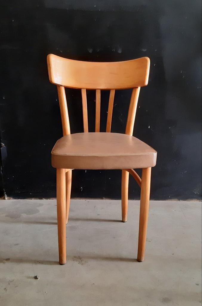 Vintage stoelen, Ophalen, Gebruikt, Leer, Twee