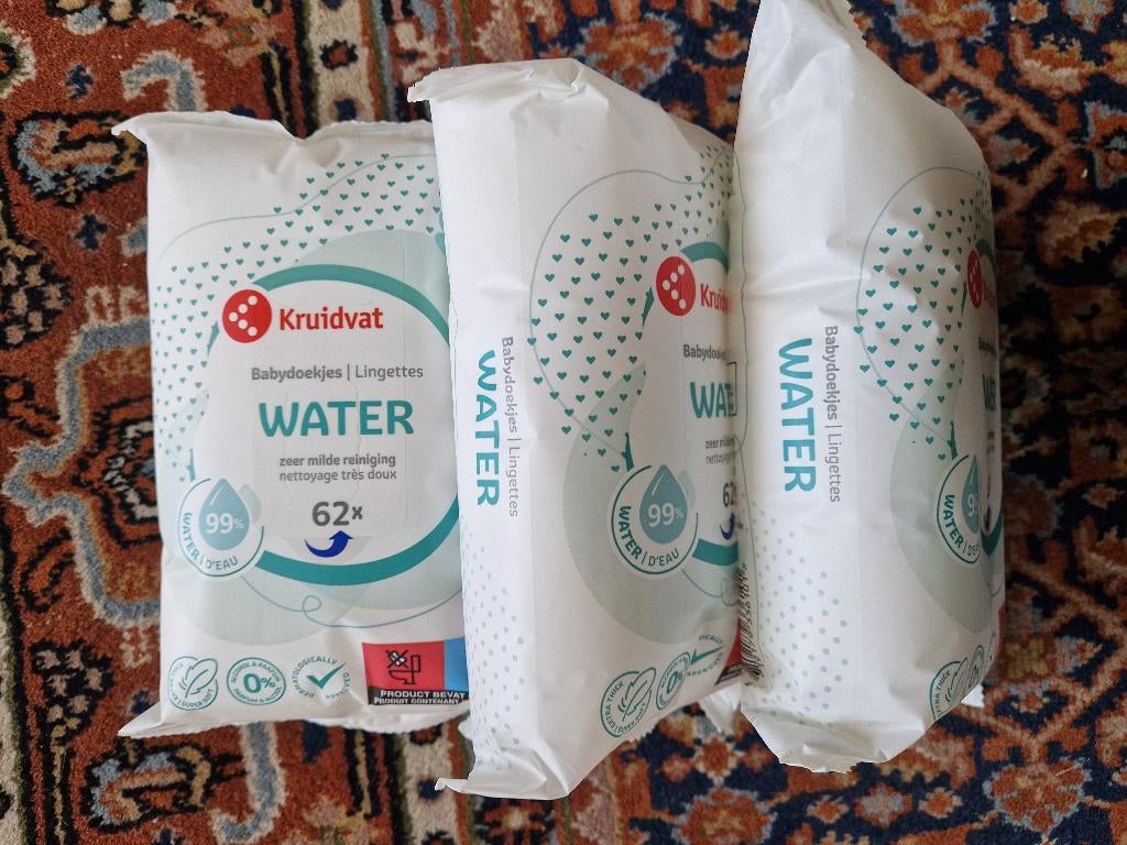 NIEUW 3 pakken Kruidvat Water Babydoekjes, Ophalen of Verzenden, Nieuw, Overige typen, Overige merken