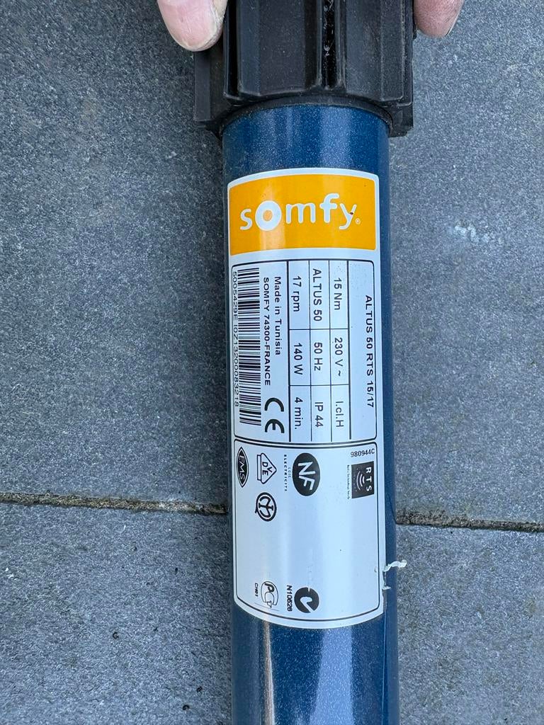 Somfy Altus 50 RTS 15/17 rolluik motor, Ophalen of Verzenden, Gebruikt, Overige kleuren, Elektrische bediening