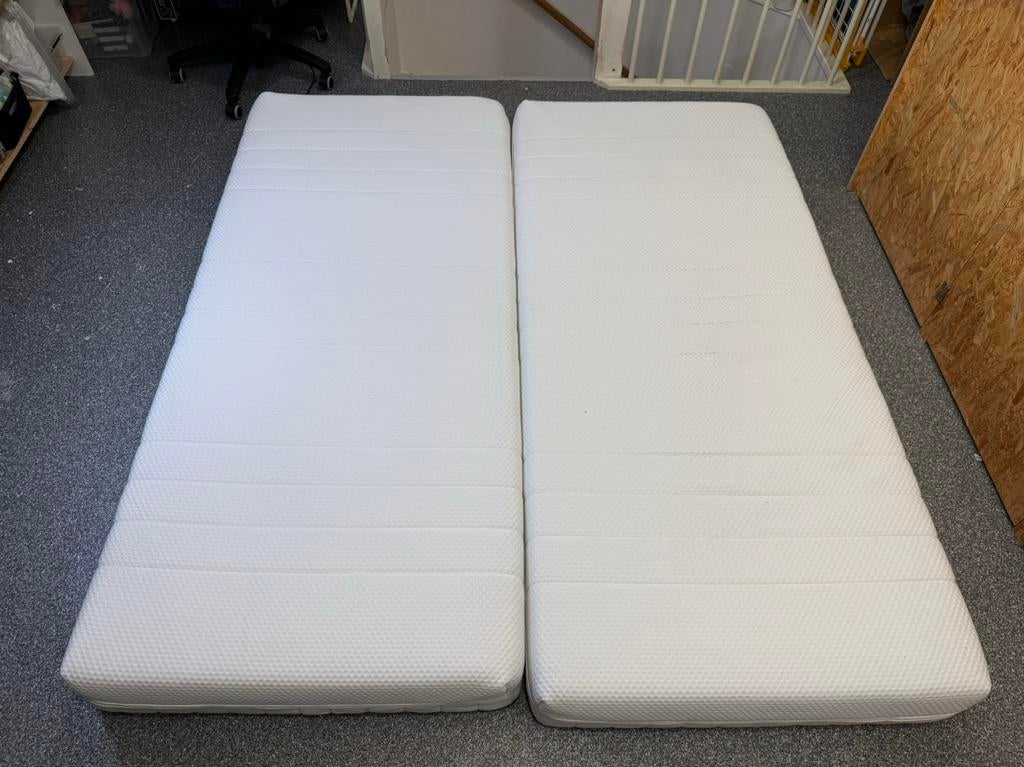 2x1 persoons matrassen ikea middelhard 90x200, Huis en Inrichting, Ophalen, Gebruikt, 90 cm, Eenpersoons
