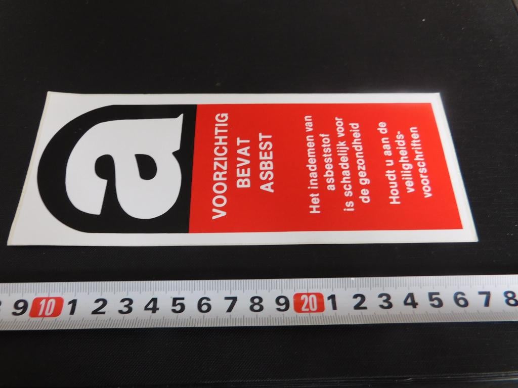 sticker Voorzichtig bevat ASBEST, Ophalen, Zo goed als nieuw