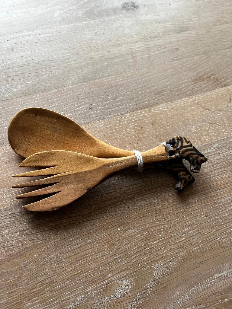 Slabestek acaciahout met zebra's, Ophalen, Nieuw, Hout, Los bestek