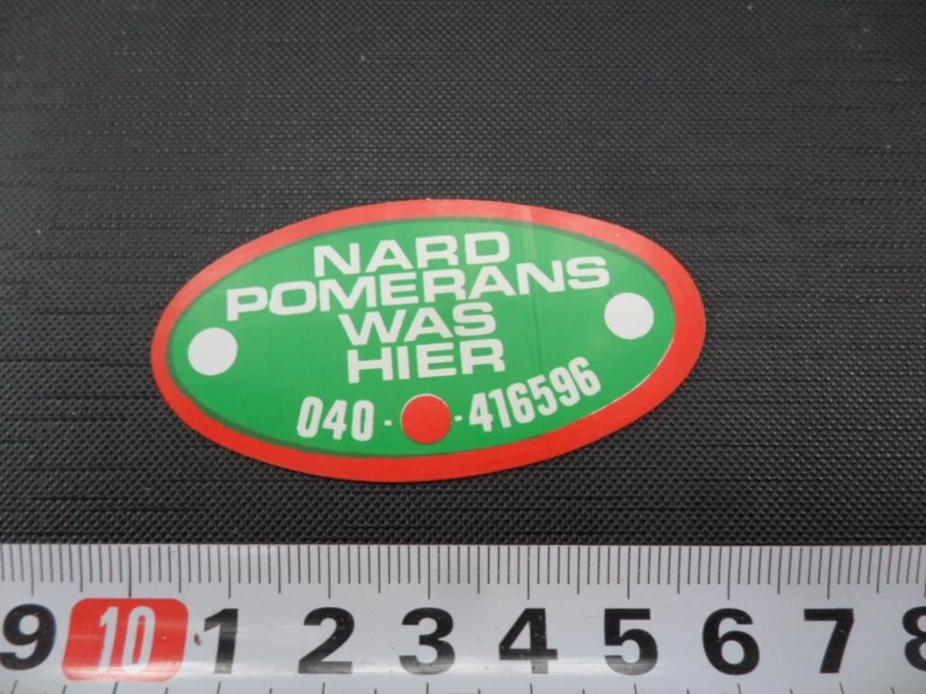 sticker biljart nard pomerans was hier ehv, Ophalen, Zo goed als nieuw