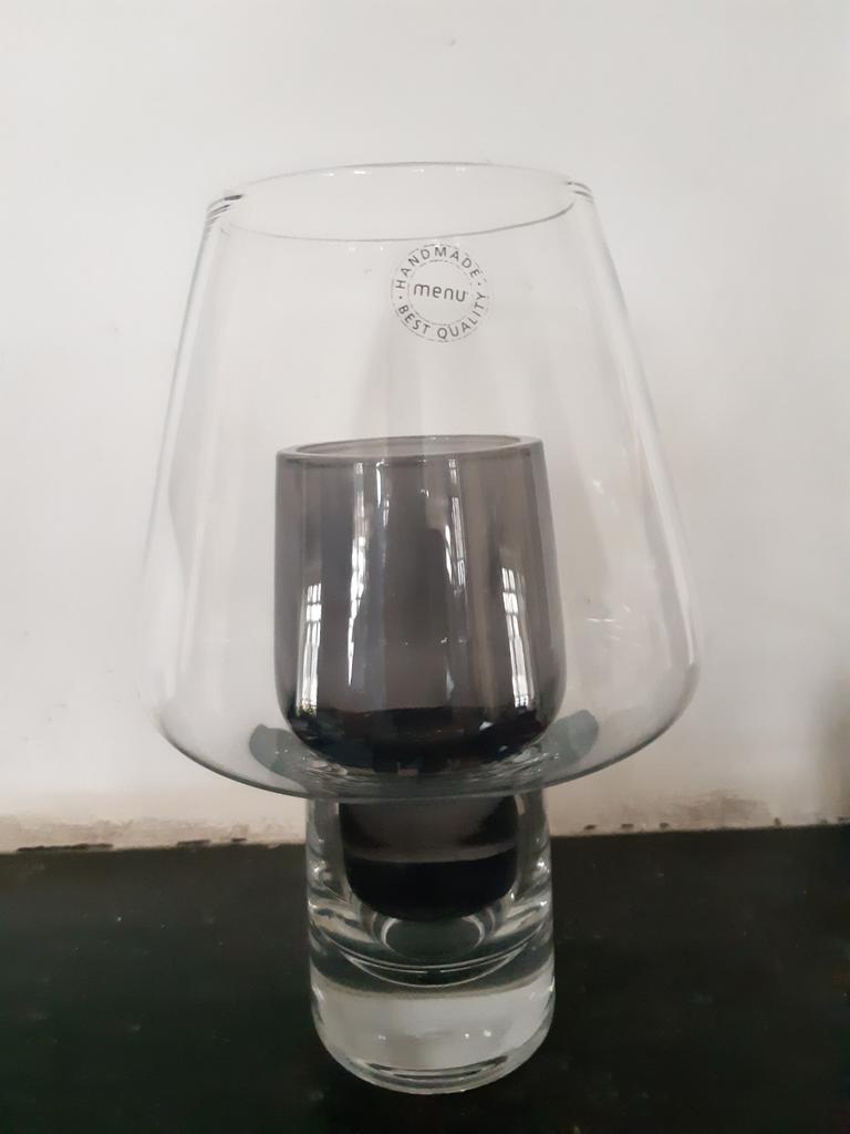 Menu design waxinelichtje., Overige materialen, Ophalen of Verzenden, Zo goed als nieuw, Grijs