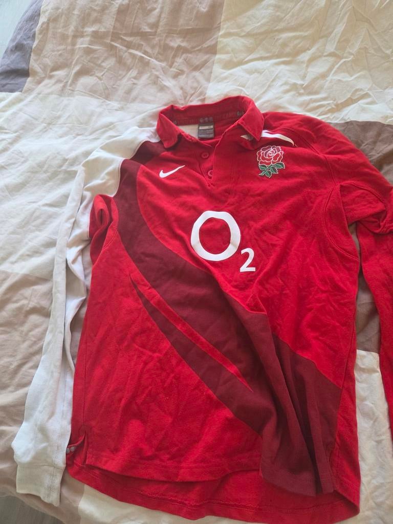 Engeland rugby shirt – Nike – O2 -kindermaat XL (13–15 jaar), Ophalen of Verzenden, Gebruikt, Kleding