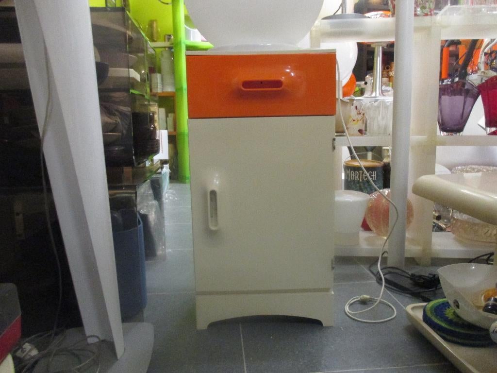 kunststof kastje oranje lade space age design jaren 70 retro, Gebruikt, ?, ?, ?