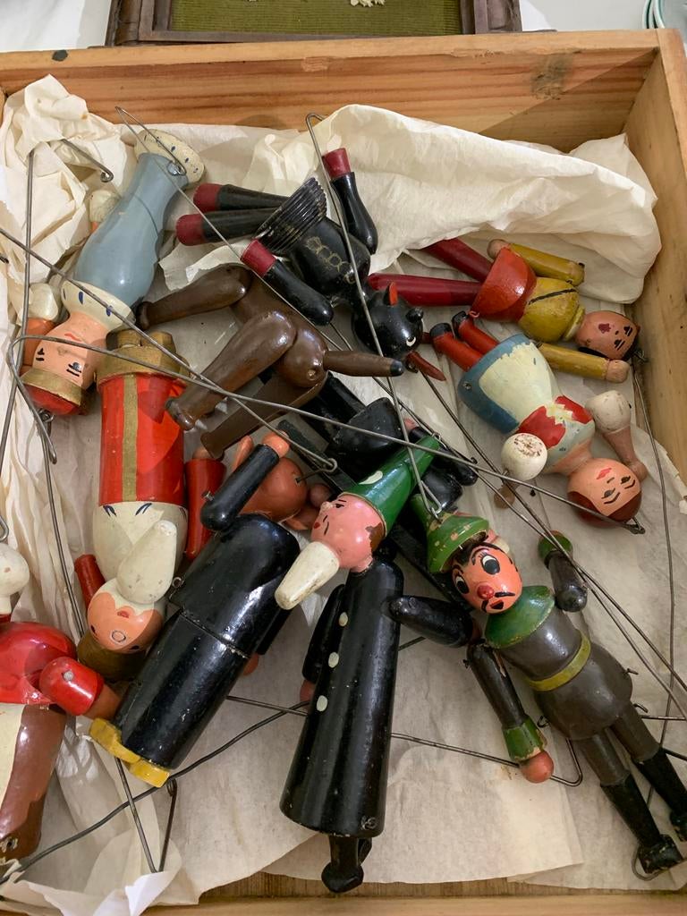 Antieke erzgebirge Poppenkastpoppen Set, Ophalen of Verzenden