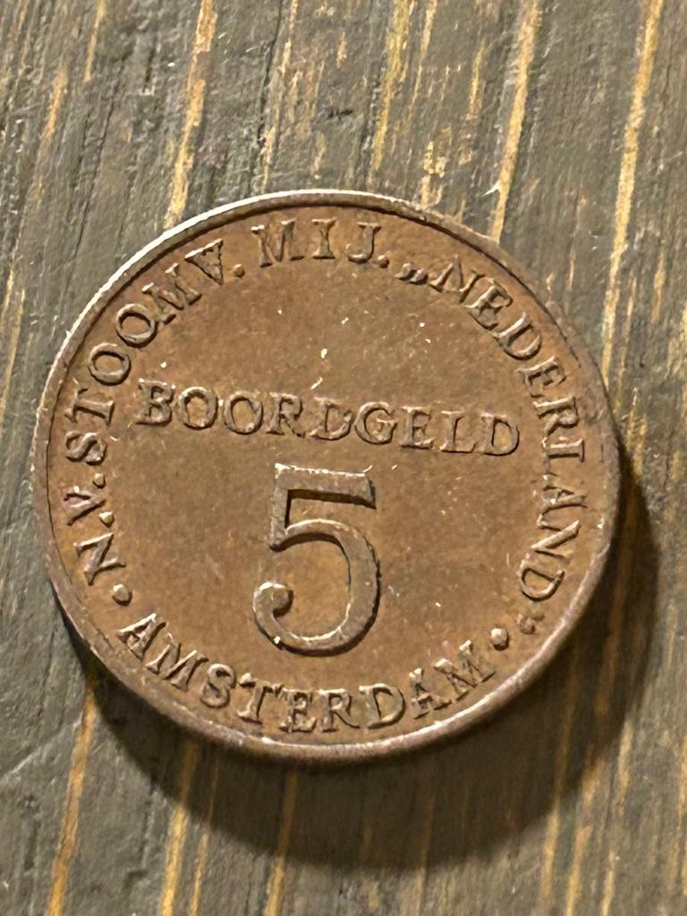 Boordgeld Amsterdam 5 cent SMN, Postzegels en Munten, Verzenden, Overige materialen, Nederland