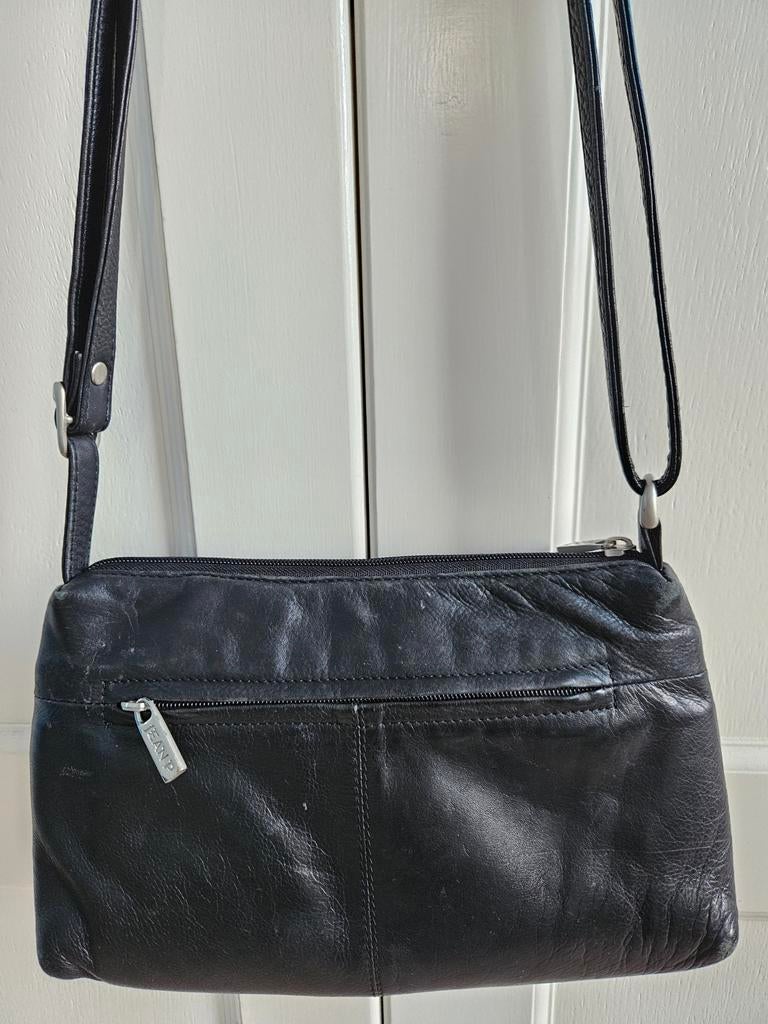 Zwart leren tas Jean Pierre, Ophalen of Verzenden, Gebruikt, Zwart, Handtas