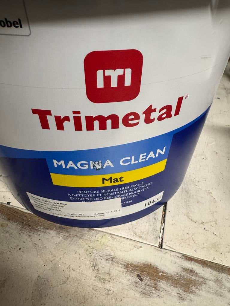 Trimetal Magnatex Mat Clean SF - Matte Muurverf voor Binnen, Doe-het-zelf en Verbouw, Verf, Beits en Lak, Overige kleuren, Nieuw