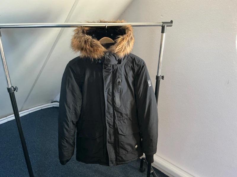 Blauwe winterjas met capuchon - Cars Jeans maat 152/158, Ophalen of Verzenden, Zo goed als nieuw, Jongen, Jas