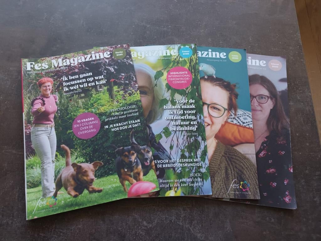 Fes Magazine - Jaargang (4 stuks) over Fibromyalgie, Boeken, Ophalen of Verzenden, Gelezen, Lichaam en Geest