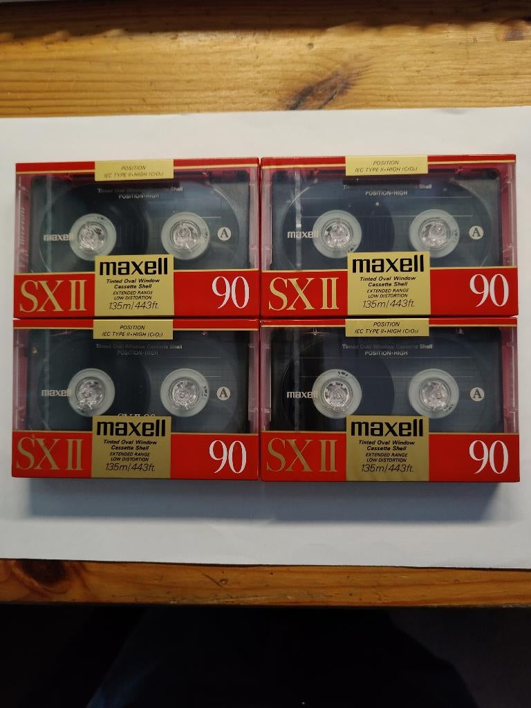 Maxell sx ll 90 cassettebandjes 4 stuks, Cd's en Dvd's, Cassettebandjes, Nieuw in verpakking, Onbespeeld, Overige genres, 2 t/m 25 bandjes