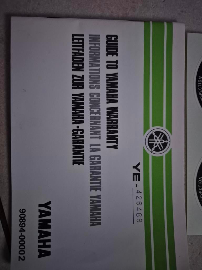 Nieuw Yamaha Garantie Boekje, Ophalen of Verzenden