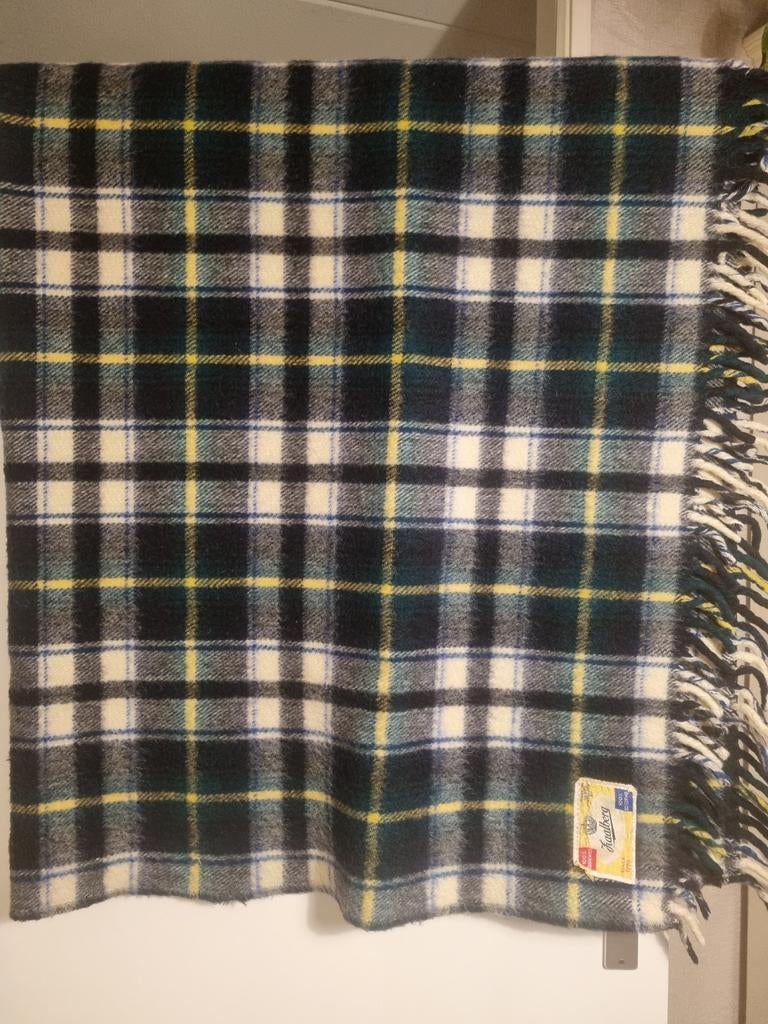 Vintage plaid 100% scheerwollen ZAALBERG - Leiden, L175xB133, Ophalen of Verzenden, Zo goed als nieuw