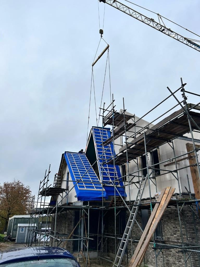 Complete steiger – grote set – incl. toebehoren, Ophalen, Gebruikt, Gevelsteiger, 5 meter of hoger