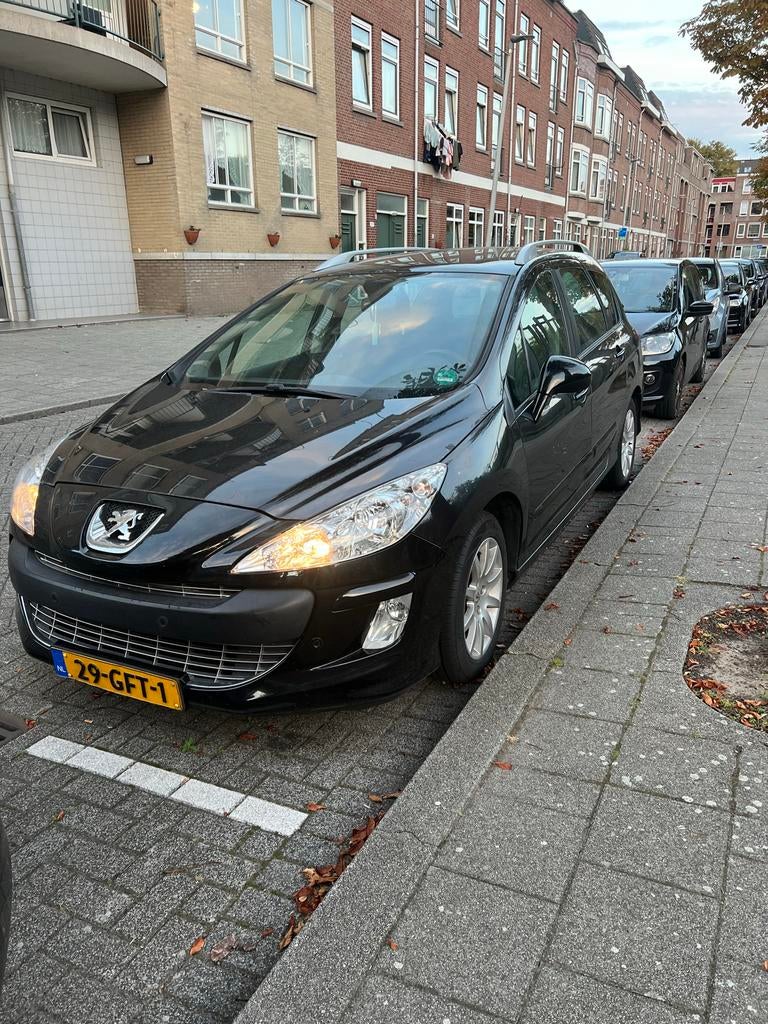 Peugeot 308 1.6 VTI 16V SW 7P 2008 Zwart, Auto's, Voorwielaandrijving, 4 cilinders, 7 stoelen, Handgeschakeld
