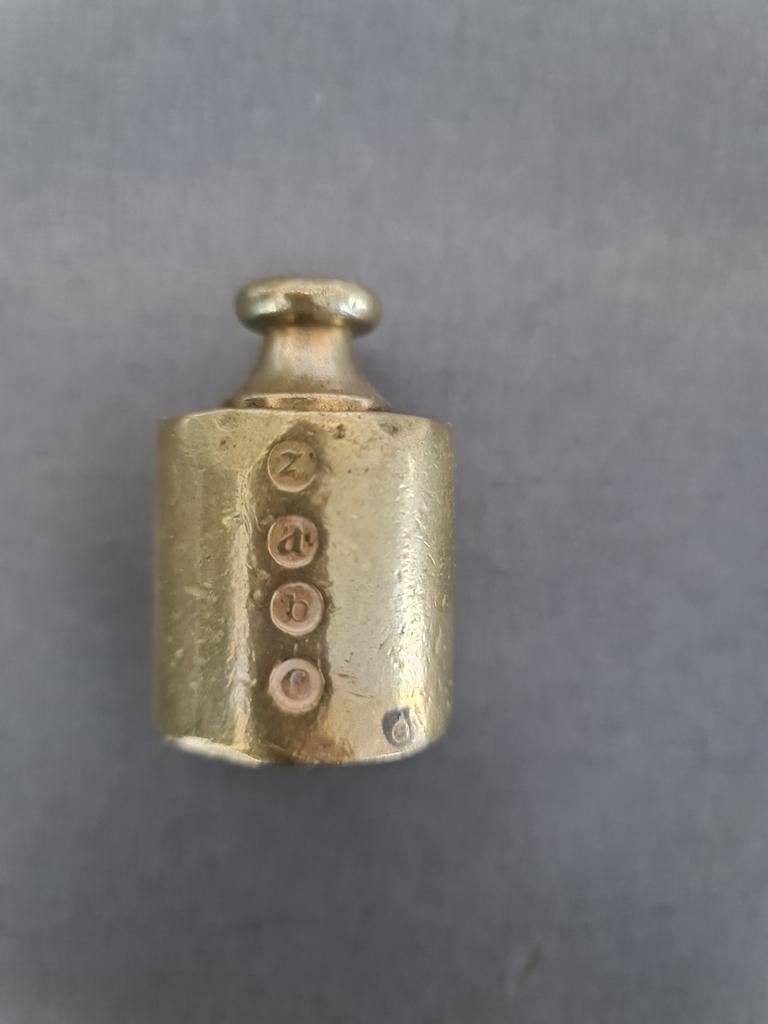 Antiek Messing Gewicht - 2 Ons - 1938, Antiek en Kunst, Antiek | Glas en Kristal, Ophalen of Verzenden