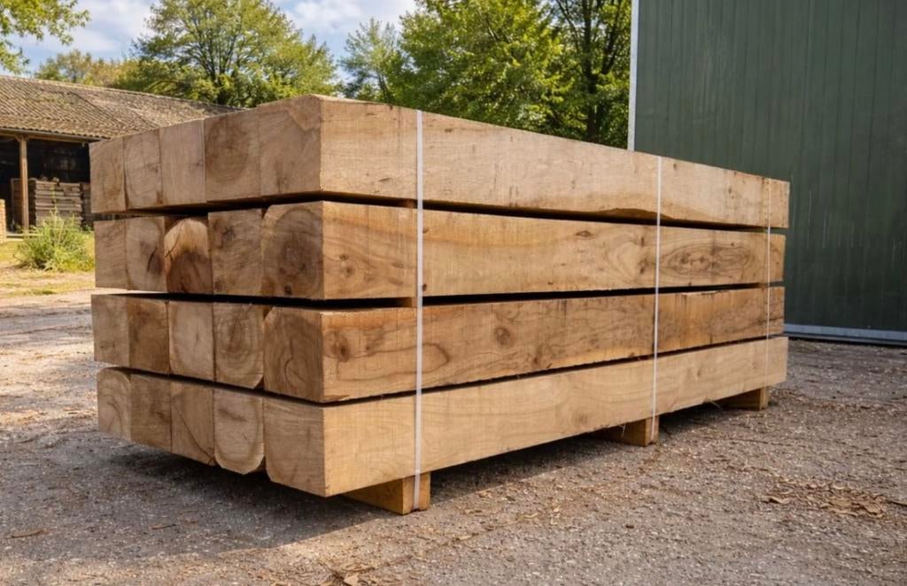 Onbehandelde eiken balken, Ophalen of Verzenden, Nieuw, 250 cm of meer, Balken