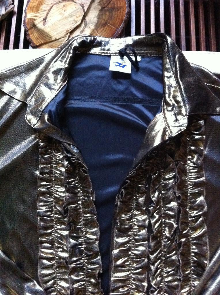 Carnaval Heren jas party mt XL brons/goud kleur, Carnaval, Maat 56/58 (XL), Ophalen of Verzenden, Zo goed als nieuw