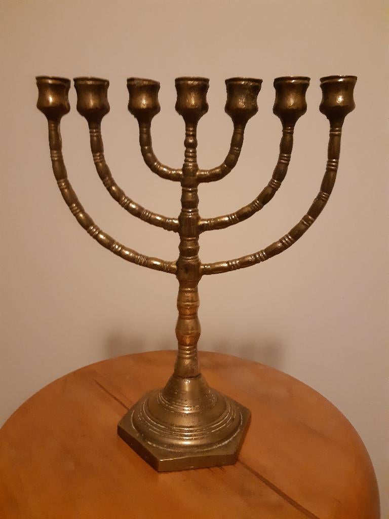 joodse kandelaar,  menora, Ophalen of Verzenden, Koper of Brons