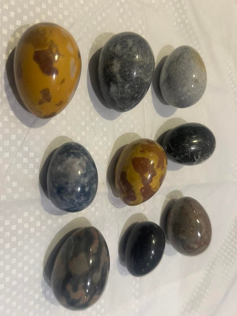 marmoren eieren/ ei marmer verschillende kleuren 9 stuks, Ophalen of Verzenden, Zo goed als nieuw