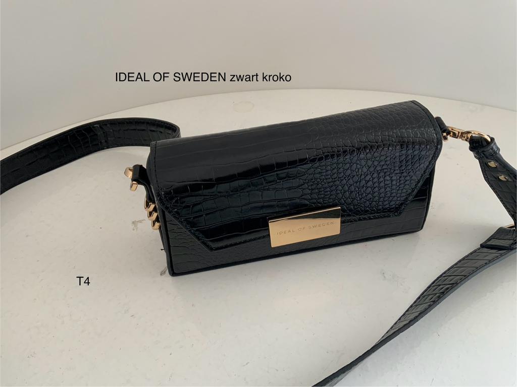 Ideal of Sweden OLIVIA CROSSBODY BAG ZWART CROCO T4, Sieraden, Tassen en Uiterlijk, Tassen | Damestassen, Ophalen of Verzenden