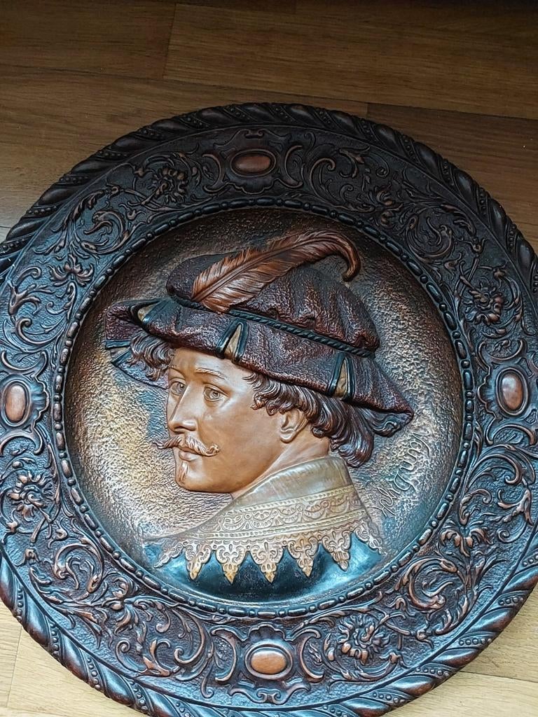 Antiek Wandbord Uffrecht & Co - Anthony van Dijck (43 cm), Ophalen of Verzenden