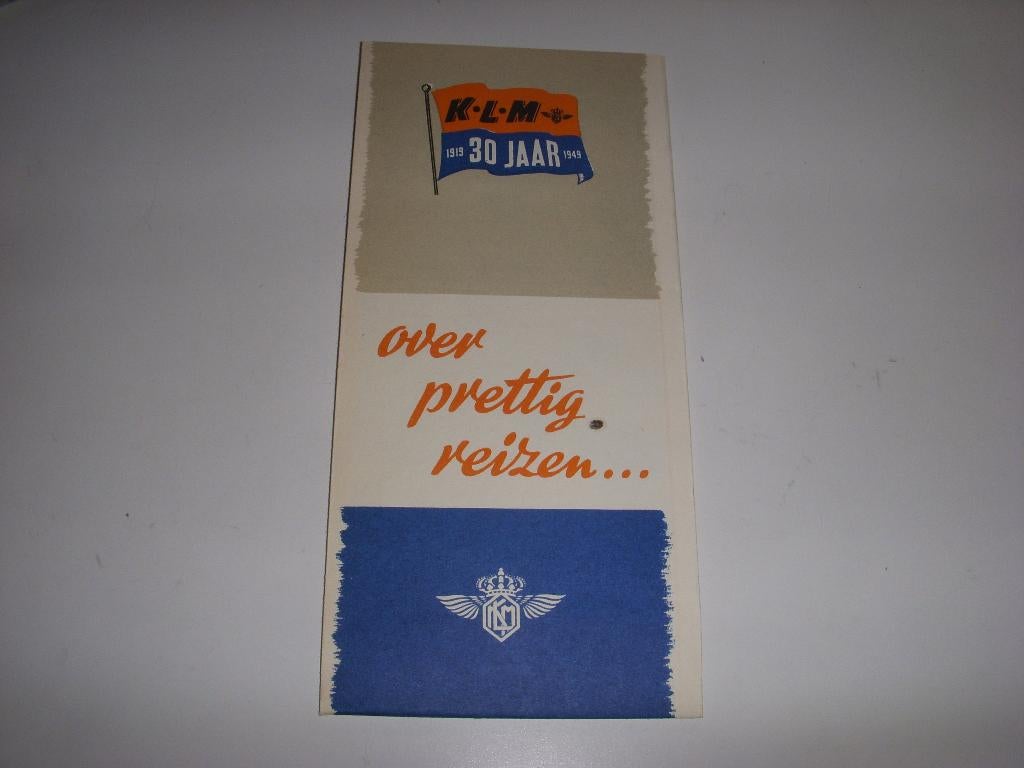 Mooie informatiefolder K.L.M 30 jaar 1919-1949, Ophalen of Verzenden, Gebruikt, Overige typen