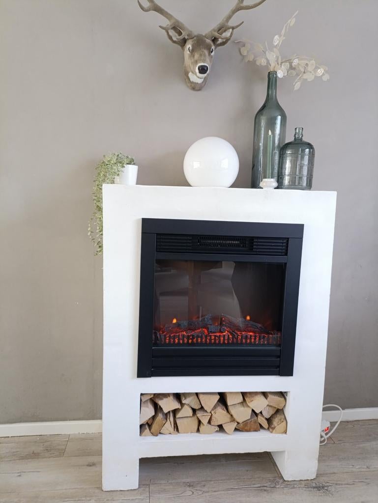 Electrische sfeerhaard met strakke schouw wit., Ophalen, Zo goed als nieuw, Elektrisch, Overige soorten