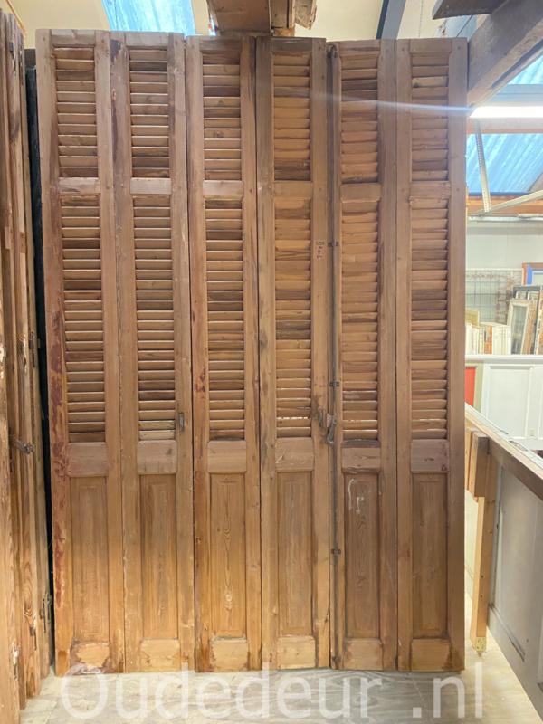 nr. L900 serie van 4 geloogde oude louvre deuren, Niet ingevuld, Niet ingevuld, Niet ingevuld