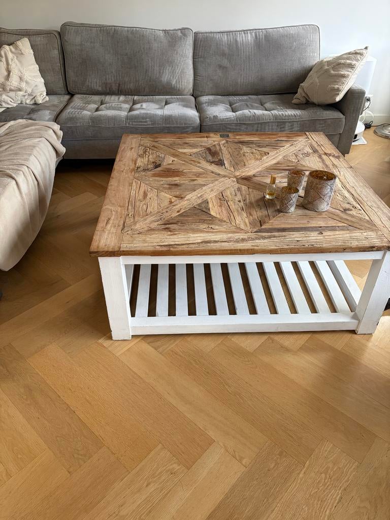Riviera Maison salontafel 110x110, Ophalen, Gebruikt, 100 tot 150 cm, Vierkant