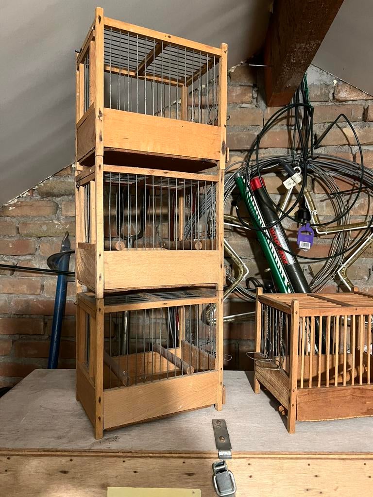 Vogel zang kooitjes, Dieren en Toebehoren, Vogels | Hokken en Kooien, Ophalen of Verzenden, Gebruikt, Hout, Vogelkooi