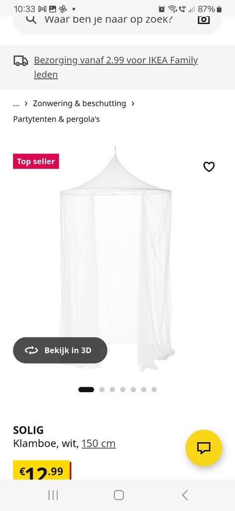 Solig klamboo nieuw in verpakking, Tuin en Terras, Partytenten, Ophalen of Verzenden, Nieuw, Minder dan 5 meter