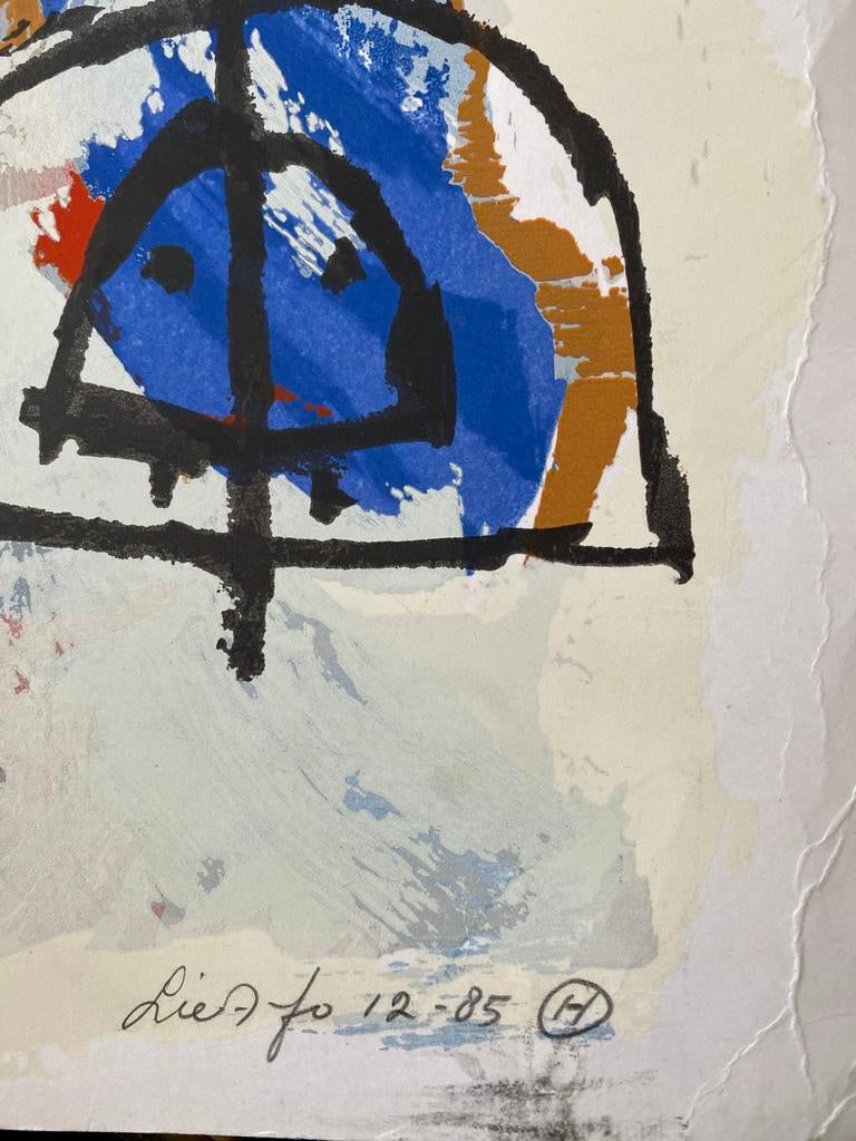 Litho Goethe's golflengte van John Lie A Fo in lijst, Ophalen of Verzenden