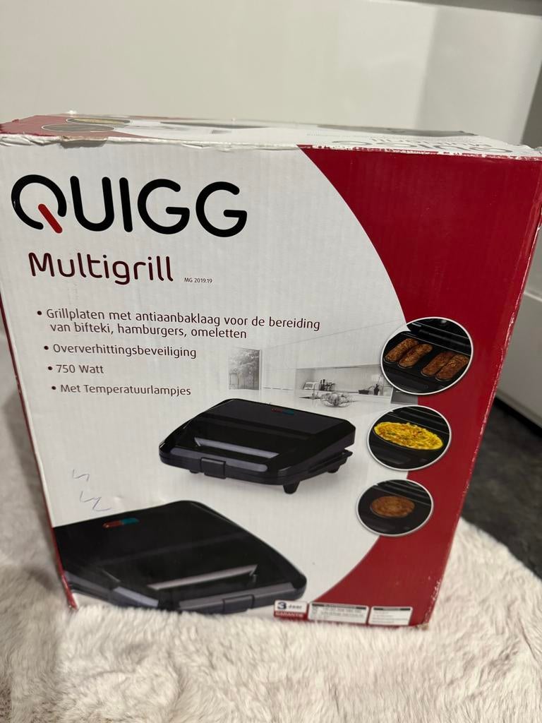 QUIGG Multigrill 750 Watt, Ophalen of Verzenden, Nieuw, Tafelgrill