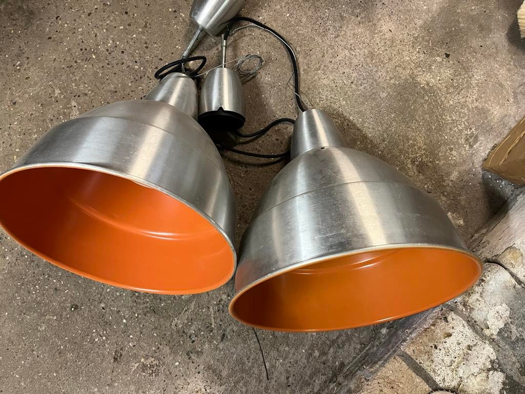 Twee vintage Ikea hanglampen, Huis en Inrichting, Ophalen, Gebruikt, Metaal, Minder dan 50 cm