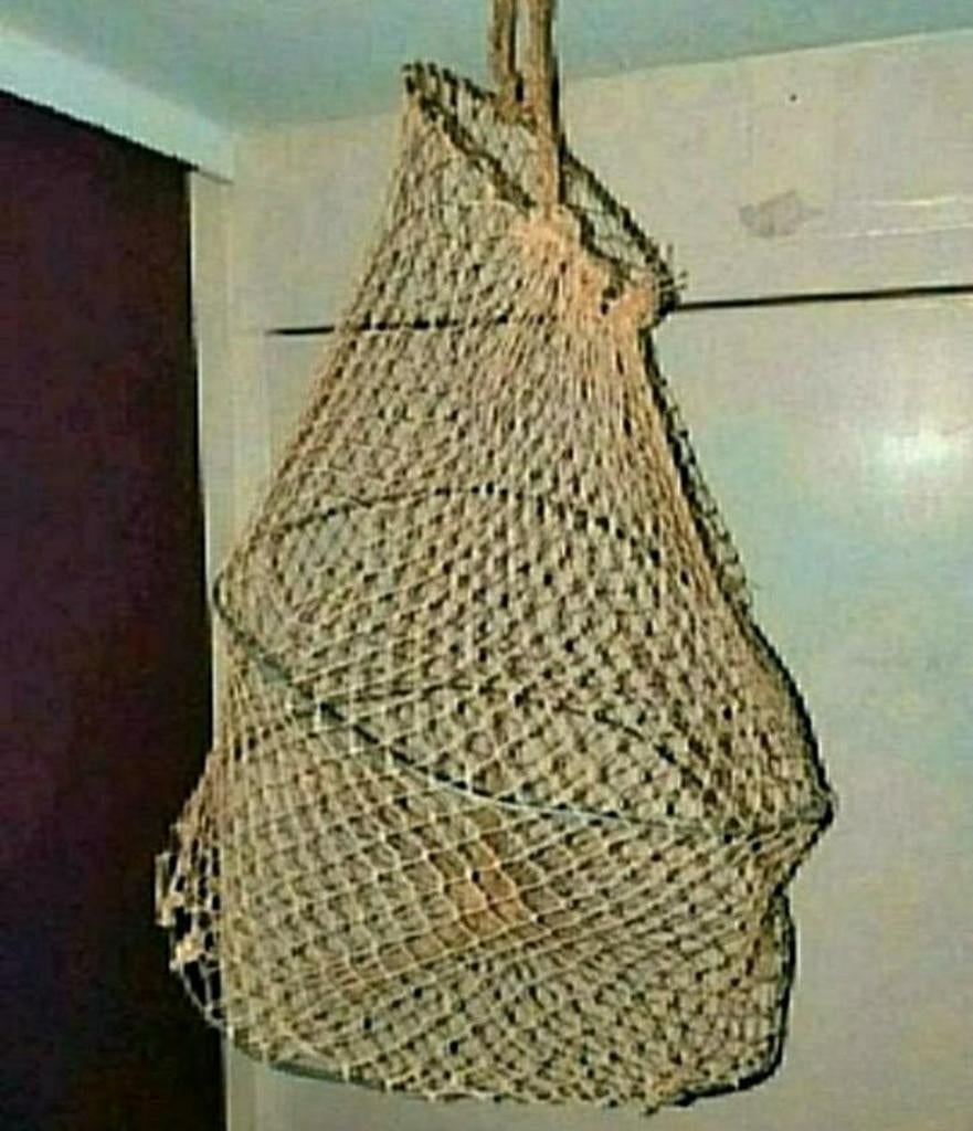 Leefnet,Visnet,bruin,decoratie,1970,Brocante,fuik,fuiknet,, Ophalen of Verzenden, Zo goed als nieuw, Net of Fuik