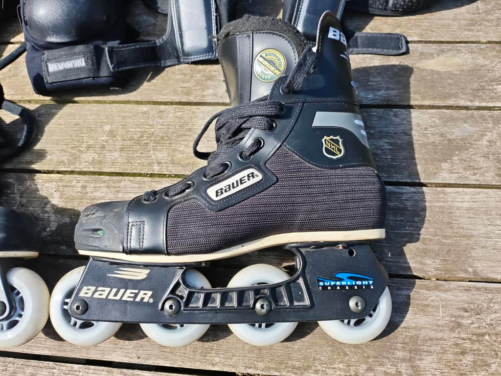 Bauer maat 41 NHL inlineskates met bescherming, Sport en Fitness, Skeelers, Gebruikt, Bauer, Heren, Ophalen of Verzenden