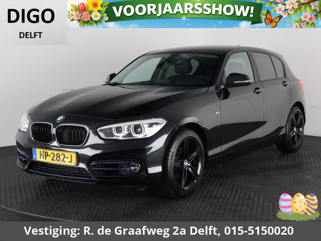BMW 1-serie 118d High Executive Automaat | Navigatie | Leder, Achterwielaandrijving, 150 pk, Zwart, Bedrijf