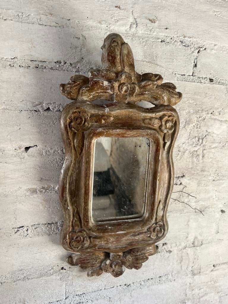 Frans antiek spiegeltje, Ophalen of Verzenden, Ovaal, Minder dan 50 cm