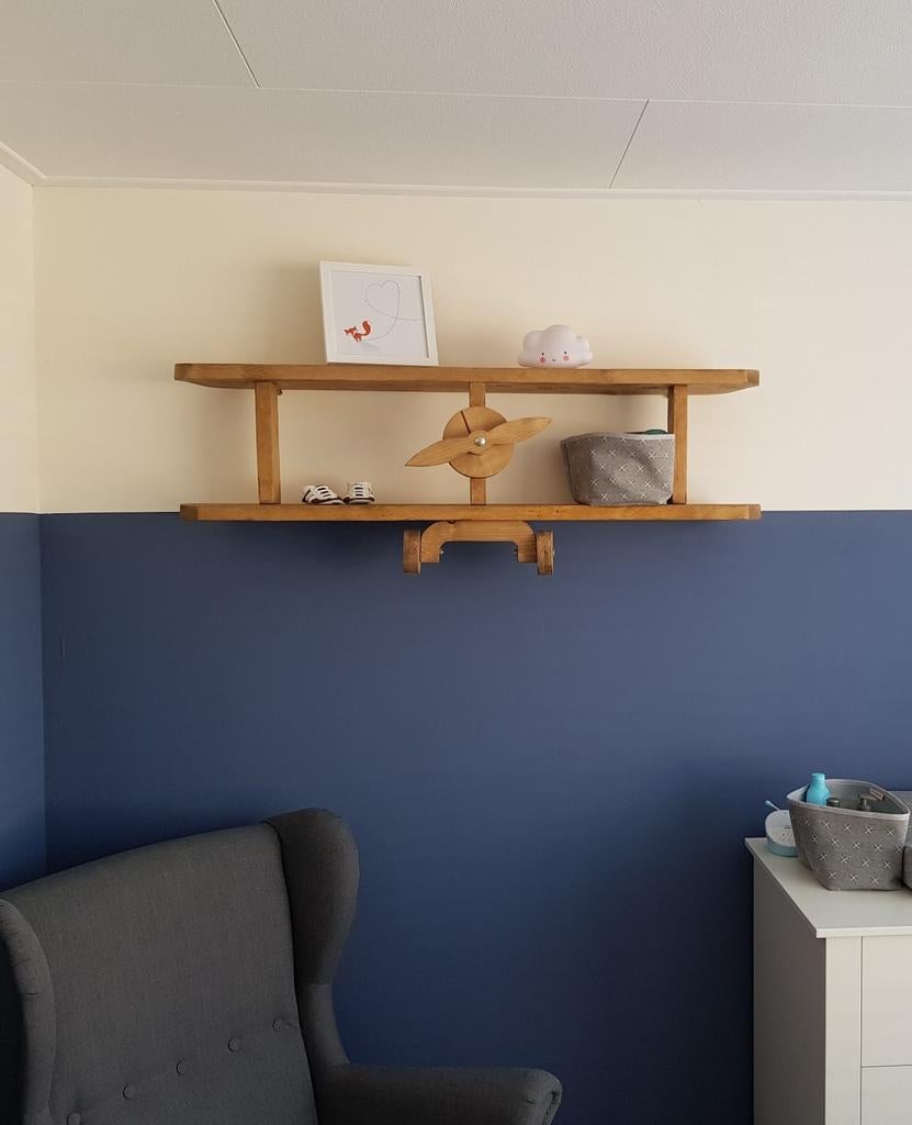 Houten wandplank vliegtuig, Ophalen, Zo goed als nieuw, Wanddecoratie