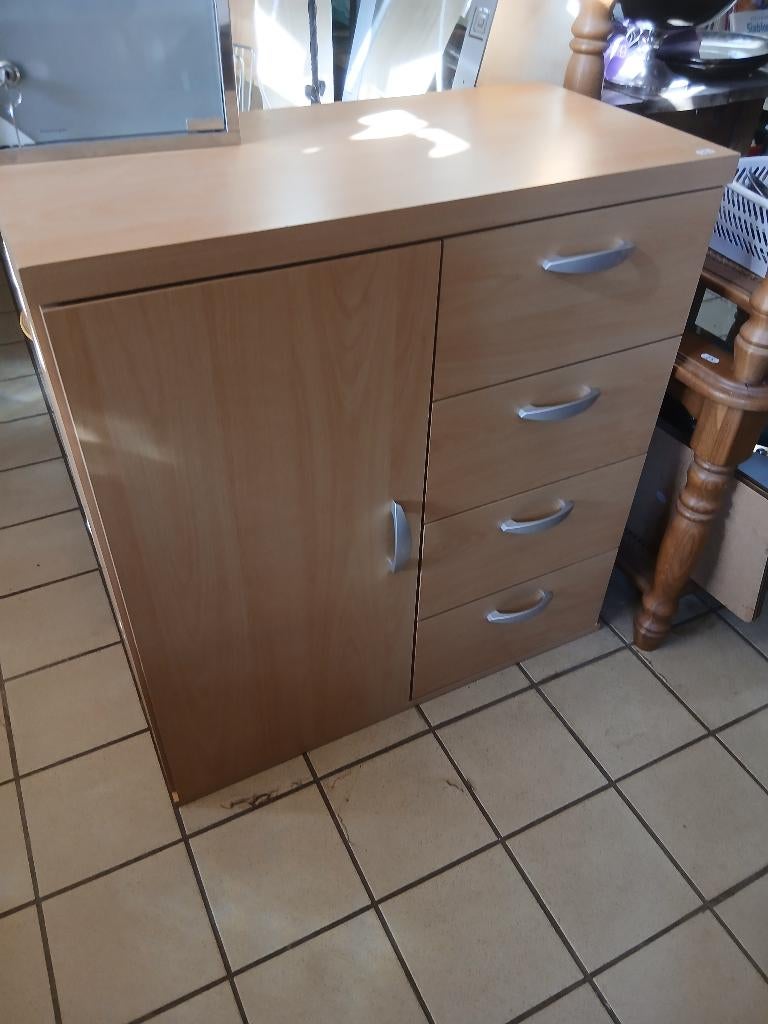 klein kleding kastje 1 deurtje 4 lades 78 cm breed, Ophalen, Met deur(en), 50 tot 100 cm, Zo goed als nieuw
